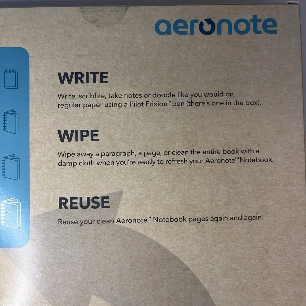 Lot of 2 Aeronote Reusable Spiral Notebook (8.5